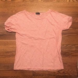 Pink and white striped top